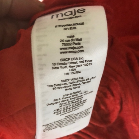 Maje red mini dress size xs or s size 1 - Picture 14 of 15